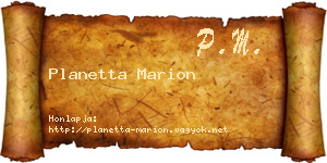 Planetta Marion névjegykártya